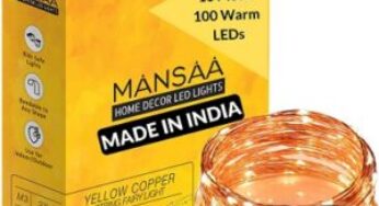 MANSAA 10 MTR 100 LED USB String Light for Decoration Made in India for Rs.255 @ Amazon
