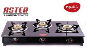 Pigeon by Stoverkraft Glass Top Gas Stove Aster 3 Burner for Rs.2349 @ Amazon