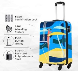 Flat 75% off on Safari 23 cms Polycarbonate Luggage Suitcase (REGLOSS Detour 55 4W Printed) for Rs.1999 @ Amazon