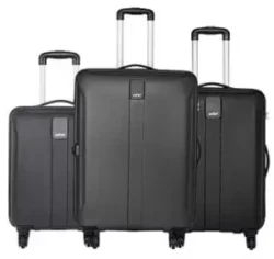 Safari Thorium Sharp Anti-Scratch Set of 3 Small, Medium & Large Check-in 4 Wheel Suitcase