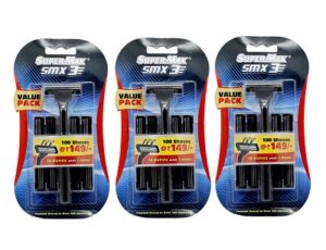 Supermax 3 Smx Razor Pack Of 3 (10 Refills With 1 Razor In A Pack)