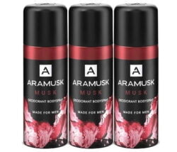 Steal Deal: Aramusk Musk Deodorant Body Spray for Men (150 ml x 3) for Rs.381 @ Amazon