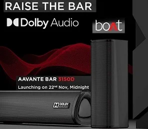 boAt AAVANTE Bar 3150D 260W 5.1 Channel Bluetooth Soundbar with Dolby Audio, boAt Signature Sound for Rs.9999 @ Amazon