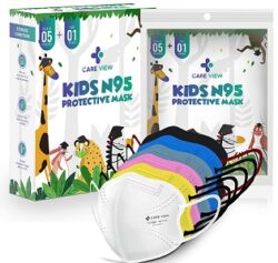 Careview Kids N95 Face Mask (Pack of 5 + 1 Free), MIX Colors,5 Layered Filtration, DRDO, BIS (ISI),CE Certified, Ear Loop Style
