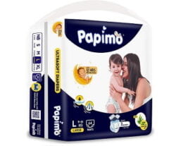 Papimo Baby Pants Diapers with Aloe Vera, Large