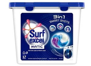 Surf Excel 3 in 1 Smart Shots Unit Dose Liquid Detergent 17 Units