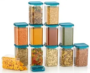 Sedulous 100% Unbreakable Air Tight Modular Kitchen Plastic Storage Containers 1100 ml Plastic (Pack of 12) for Rs.899 @ Flipkart