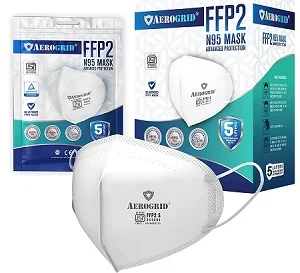 AeroGrid FFP2 Premium N95 Mask 5 Layers (Pack of 10)
