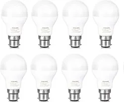 PHILIPS 10 W Standard B22 LED Bulb (White, Pack of 8)