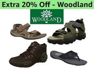 Woodland Shoes, Sandals – up to 50% off + Extra 20% off + Bank Offer @ Amazon