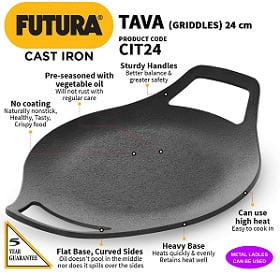 Hawkins Futura 24 cm Cast Iron Roti Tava for Rs.1279 @ Amazon