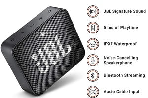 JBL Go 2, Wireless Portable Bluetooth Speaker with Mic, JBL Signature Sound for Rs.1534 @ Amazon