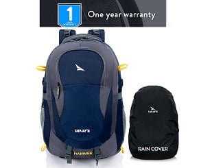 Lunar’s Unisex 50L Water Resistant Travel / Laptop Backpack with rain Cover for Rs.1019 @ Amazon