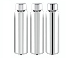 Mitchen Stainless Steel Fridge Water Bottle / Refrigerator Bottle (1000 ML) Set of 3