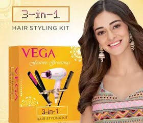 VEGA 3-In-1 Hair Styling Kit (Straightener, Dryer & Comb) worth Rs.1997 for Rs.799 @ Flipkart