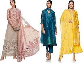 A-Line Salwar Suits (Kurta Sets) – Minimum 50% off @ Amazon