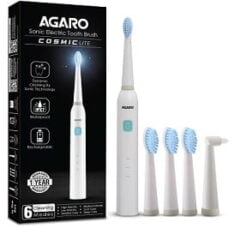 AGARO COSMIC Lite Sonic Electric Toothbrush for Adults with 6 Modes, 3 Brush Heads, 1 Interdental Head and Rechargeable Lasting up to 25 Days