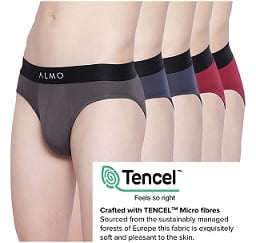 Great Offer: ALMO Men’s Modal Briefs – TENCEL Modal Micro fibers (Pack of 5)  – 42% off for Rs.1233 @ Amazon