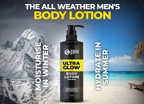Beardo Ultraglow Body Lotion for Men | Intense Hydration | Absorbs Instantly | Heals & Repairs Skin | 250 ml for Rs.179 @ Amazon