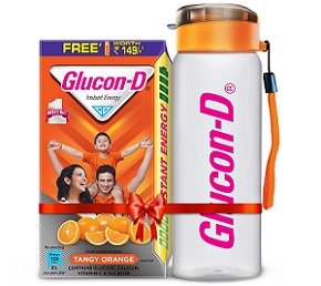 Glucon-D Instant Energy Health Drink Tangy Orange – 1kg Refill with free bottle for Rs.303 @ Amazon