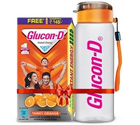 Glucon-D Instant Energy Health Drink Tangy Orange – 1kg Refill with free bottle for Rs.259 @ Amazon