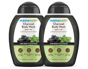 Mamaearth Charcoal Body Wash With Charcoal & Mint for Deep Cleansing Combo (300ml X 2)