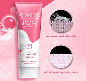 POND'S Bright Beauty Spot-less Glow Face Wash With Vitamins, Removes Dead Skin Cells & Dark Spots 200g