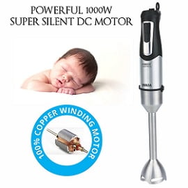 Inalsa Hand Blender Robot 1000 Pro S-1000W with Variable Speed Control Stainless Steel Stem