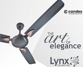 Candes Lynx High Speed Anti-dust Decorative 5 Star Rated 1200MM Ceiling Fan with 2 Yrs Warranty