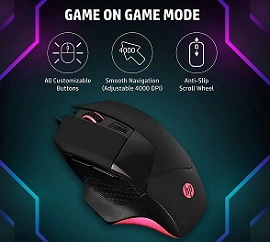 HP G200 Backlit USB Wired Gaming Mouse with 3 Yrs Warranty