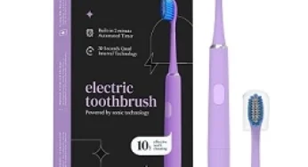 Perfora Electronic Toothbrush with 2 Brush Heads & 2 Brush Covers| 90 Days Battery Life (1 Year Warranty) for Rs.639 @ Amazon