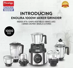 Prestige Endura – 1000 Juicer Mixer Grinder 6 Jars for Rs.6699 @ Flipkart