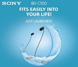 Sony WI-C100 Wireless Headphones with 25 Hrs Battery Life, Quick Charge, BT ver 5.0 for Rs.1699 @ Amazon