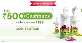Mamaearth Wow Wednesday Offer – Shop for Rs.999 and get Flat Rs.500 Cashback