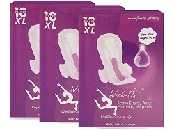 Wish-On Active Energy Anion Feminine Sanitary Pads for Women For Day Night Use Size- XL 30 Pcs