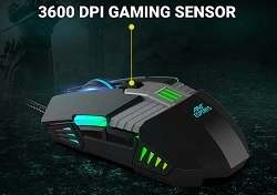 Ant Esports USB GM90 Wired Gaming Mouse with RGB, 6 Programmable Buttons, up to 3200 DPI Adjustable