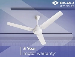 Bajaj Energos 26 1200mm (48 inch) Energy Efficient 5 Star Rated BLDC Ceiling Fan with Remote for Rs.2799 @ Amazon