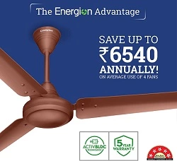 Crompton Energion Riviera 1200mm (48 inch) High Speed 5S 32W Energy Efficient BLDC Ceiling Fan with 5 Yrs Warranty
