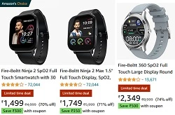 Best Deal: Fire-Boltt Full Touch Smartwatch starts Rs.1199 – Extra Discount Coupon Rs.300 – Rs.500 @ Amazon