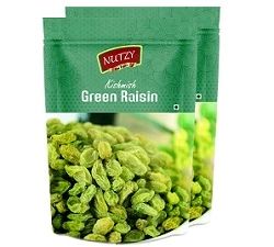 Nutzy Premium Raisins (Green Raisins/ Kishmish, 500g) for Rs.140 @ Amazon
