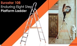 Eurostar 108 Aluminum 7-Step + Platform Ladder with 5 Yrs Warranty 