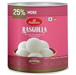 Haldiram’s Rasagulla Tin Box 1.25 Kg for Rs.175 @ Amazon