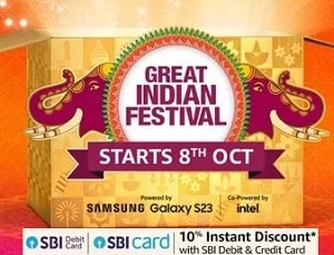 Amazon Great Indian Festival: Deep Discounted Deals & Offers+10% Extra off with SBI Debit / Credit Card (Sale is Live)