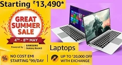 Amazon Great Summer Sale: Laptops Up to 40% off + No Cost EMI + Exchange Offer + Bank Offer (4th -8th May)