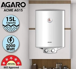 AGARO Acme 15 Liter Vertical Water Heater/ Geyser, 5 Star Rated, With Temperature Dial  for Rs.5810 @ Amazon