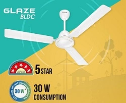 Havells 1200mm 30 Watt Glaze BLDC Ceiling Fan with Remote (5 Star Rated)