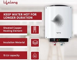 Lifelong LLSWH15 Aqua Plus 15L Storage Metal Body Vertical Water Heater (3 Star BEE Rating) for Rs.3999 @ Amazon