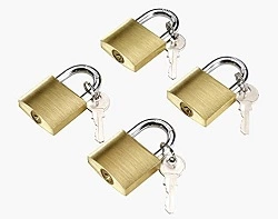 Hookcart Small Brass Polished Lock and Key (Gold) – Set of 4 for Rs.299 @ Amazon