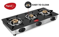 Pigeon by Stovekraft Favourite Glass Top 3 Burner Gas Stove, Manual Ignition for Rs.2279 @ Amazon