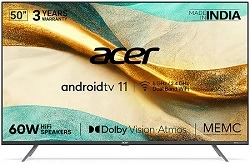 Acer (50 inches) H Series 4K Ultra HD Android Smart LED TV for Rs.28999 @ Amazon (with HDFC Credit Card Rs.26249)